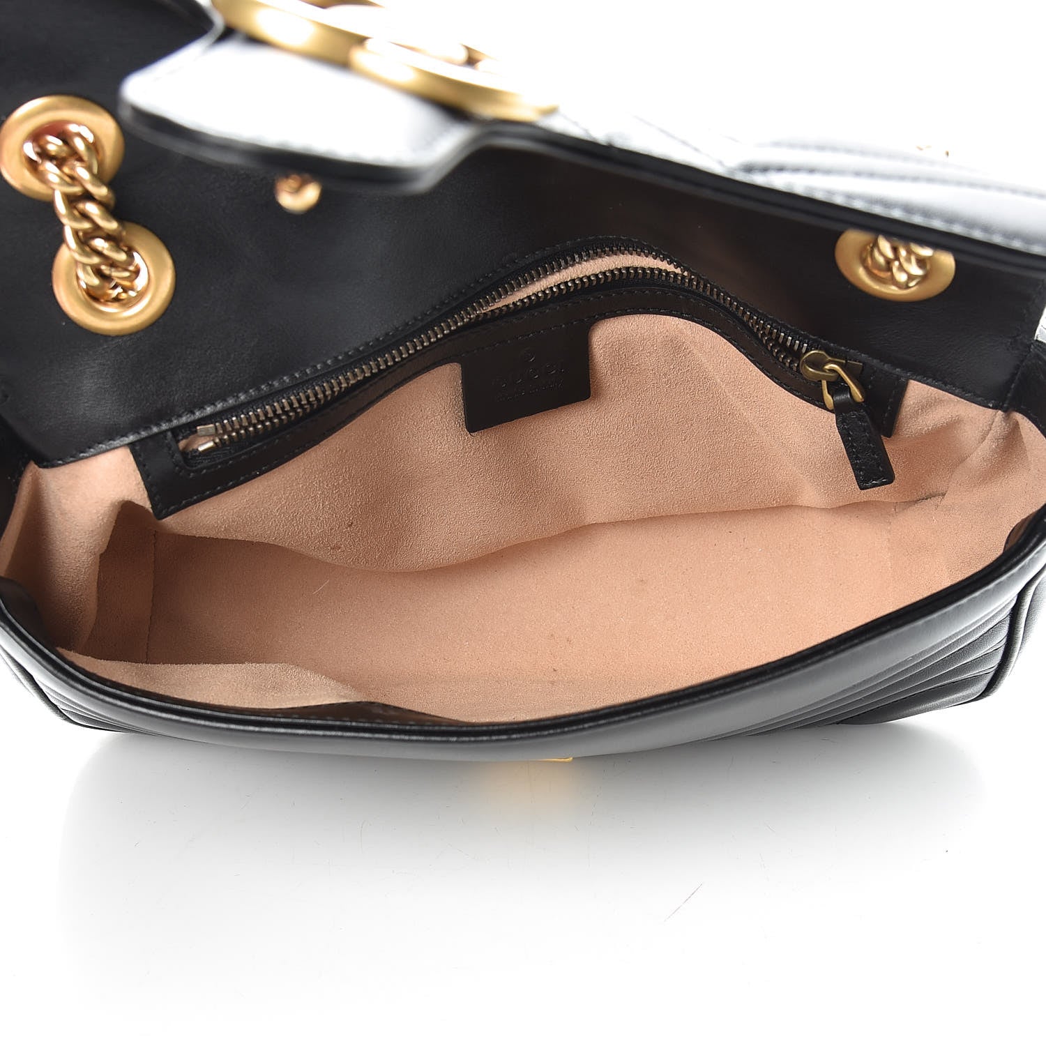 Gucci Calfskin Matelasse Small GG Marmont Shoulder Bag Black 5 of 15