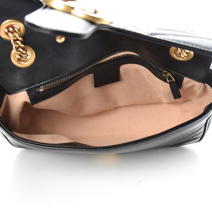 Gucci Calfskin Matelasse Small GG Marmont Shoulder Bag Black 5 of 15