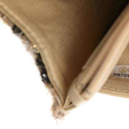 Chanel Tweed Shearling Quilted Wallet On Chain WOC Beige Black 8 of 12