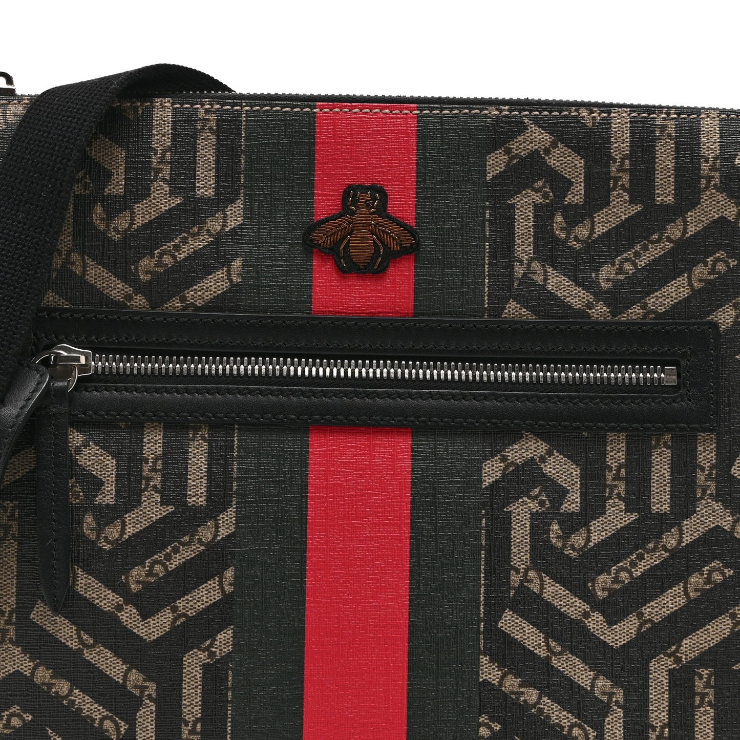 GG Supreme Monogram Caleido Web Messenger Beige Ebony
