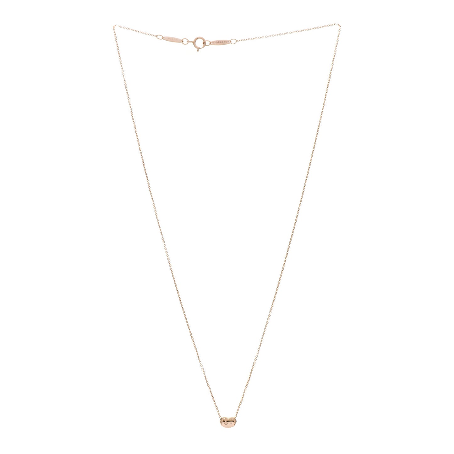 18K Rose Gold 6.5mm Elsa Peretti Bean Pendant Necklace