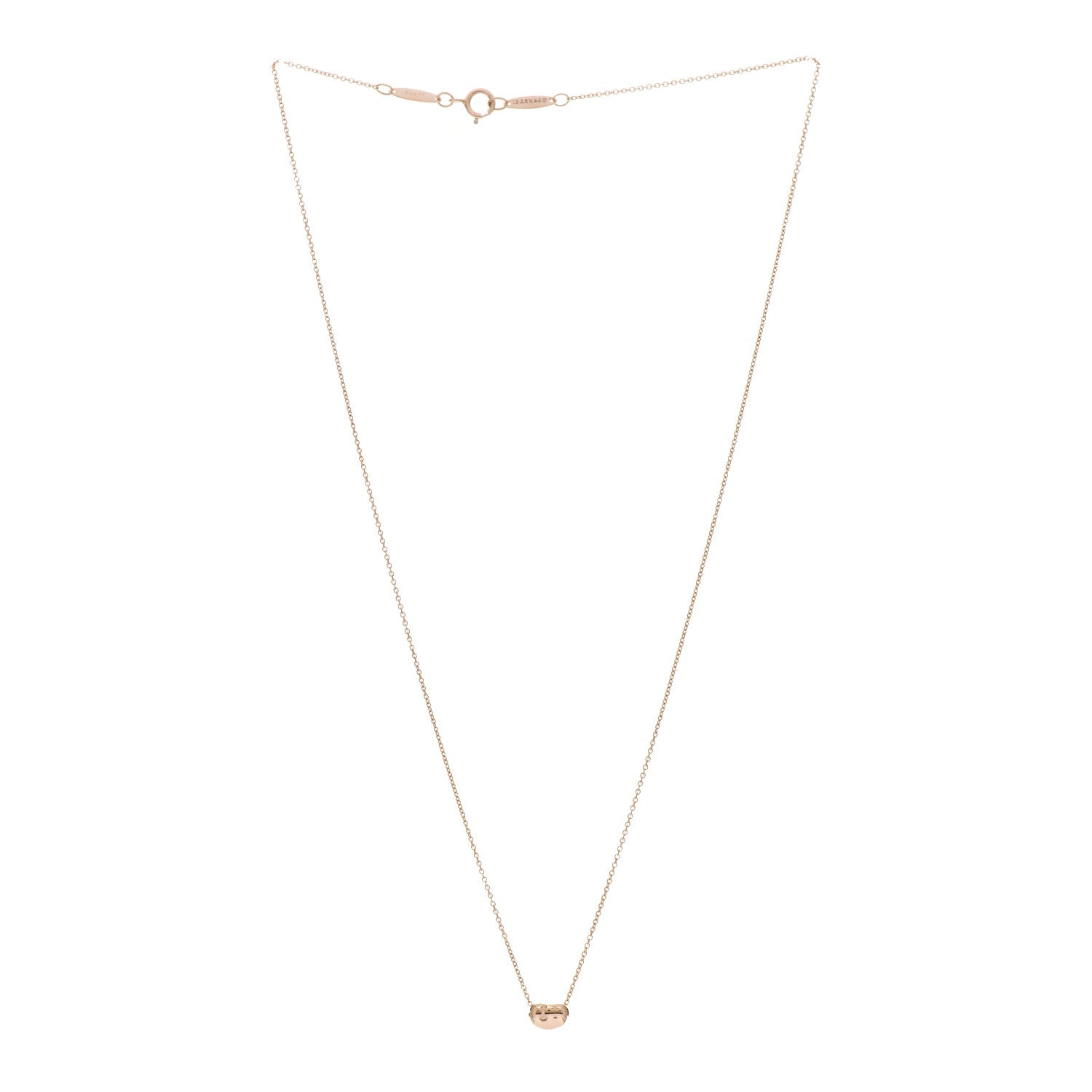 Tiffany 18K Rose Gold 6.5mm Elsa Peretti Bean Pendant Necklace 3 of 5