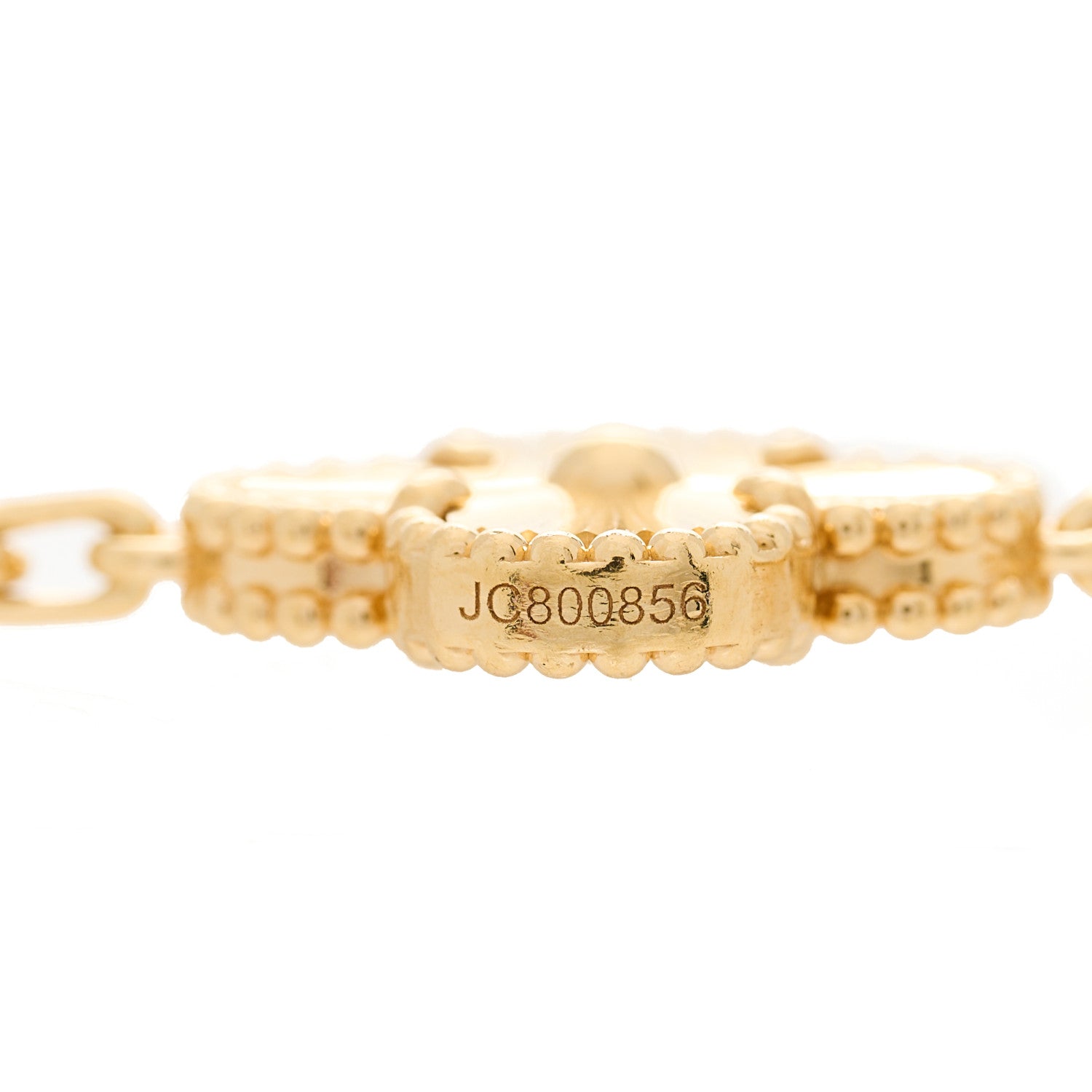 Van Cleef & Arpels 18K Yellow Gold 5 Motifs Guilloche Vintage Alhambra Bracelet 4 of 5