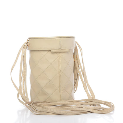 Chanel Lambskin Quilted Tassel Shoulder Bag Beige 3 of 11