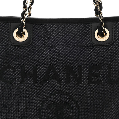 Chanel Mixed Fibers Calfskin Mini Deauville Tote Black 8 of 11