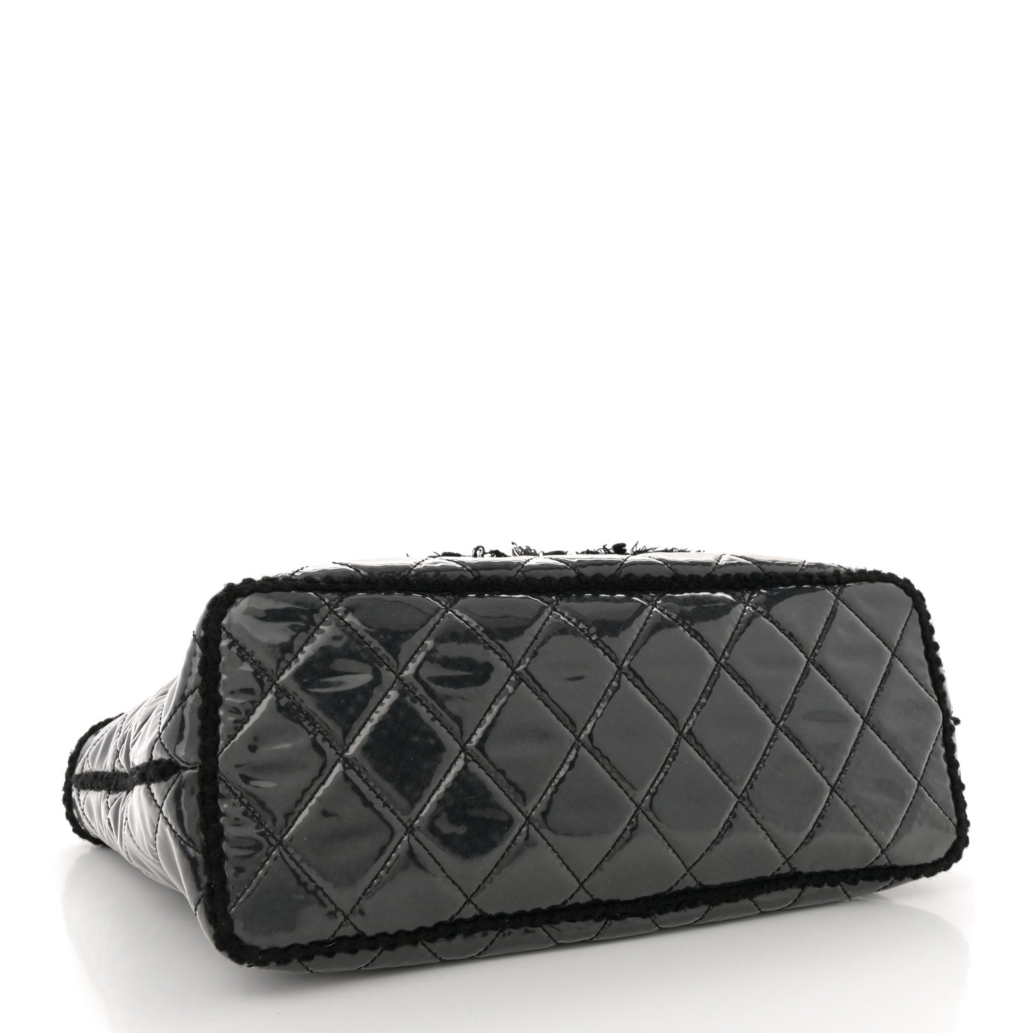 Chanel Vinyl Quilted Funny Tweed Tote Black 4 of 14