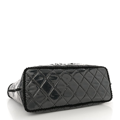 Chanel Vinyl Quilted Funny Tweed Tote Black 4 of 14