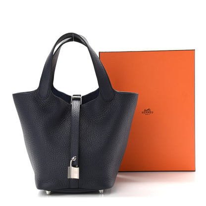 Hermes Taurillon Clemence Picotin Lock 18 PM Bleu Nuit 12 of 12