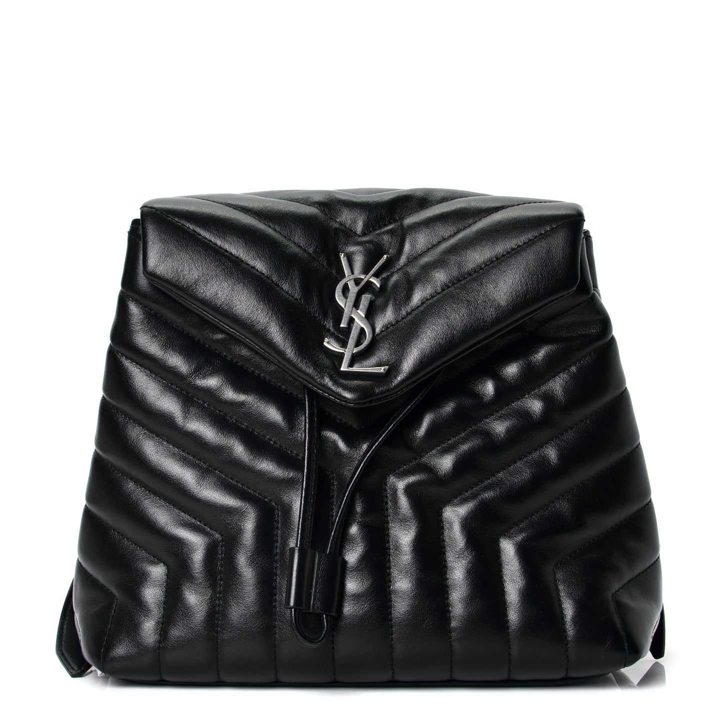 Calfskin Y Quilted Monogram Small Loulou Backpack Black