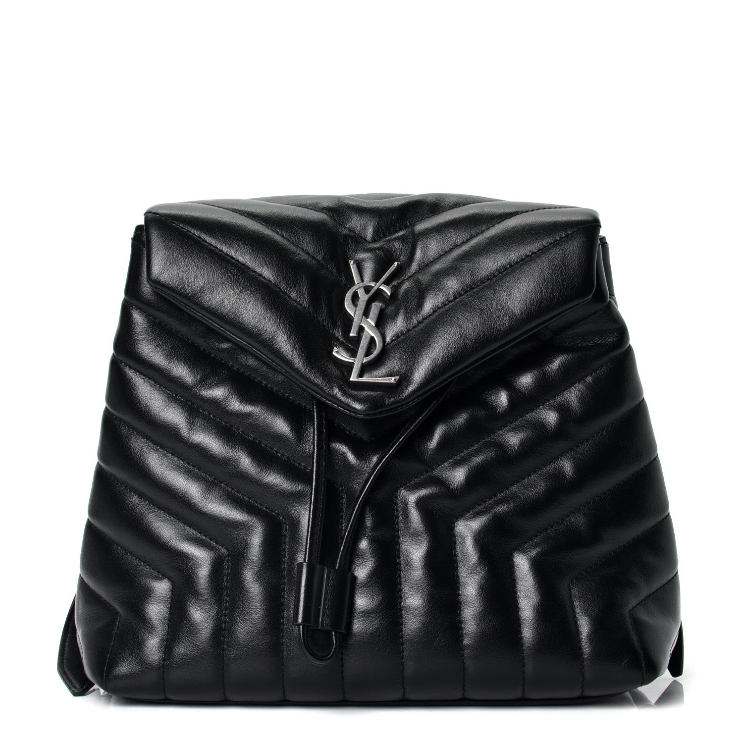 Saint Laurent Calfskin Y Quilted Monogram Small Loulou Backpack Black 1 of 4
