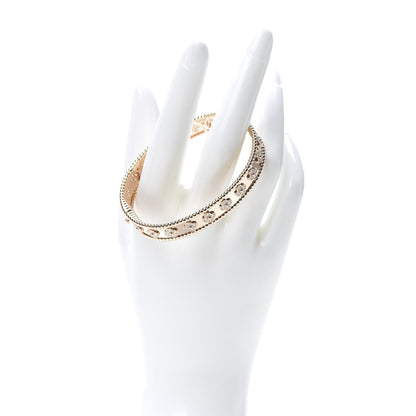 Van Cleef & Arpels 18K Rose Gold Diamond Perlee Clovers Bangle Bracelet M 2 of 7