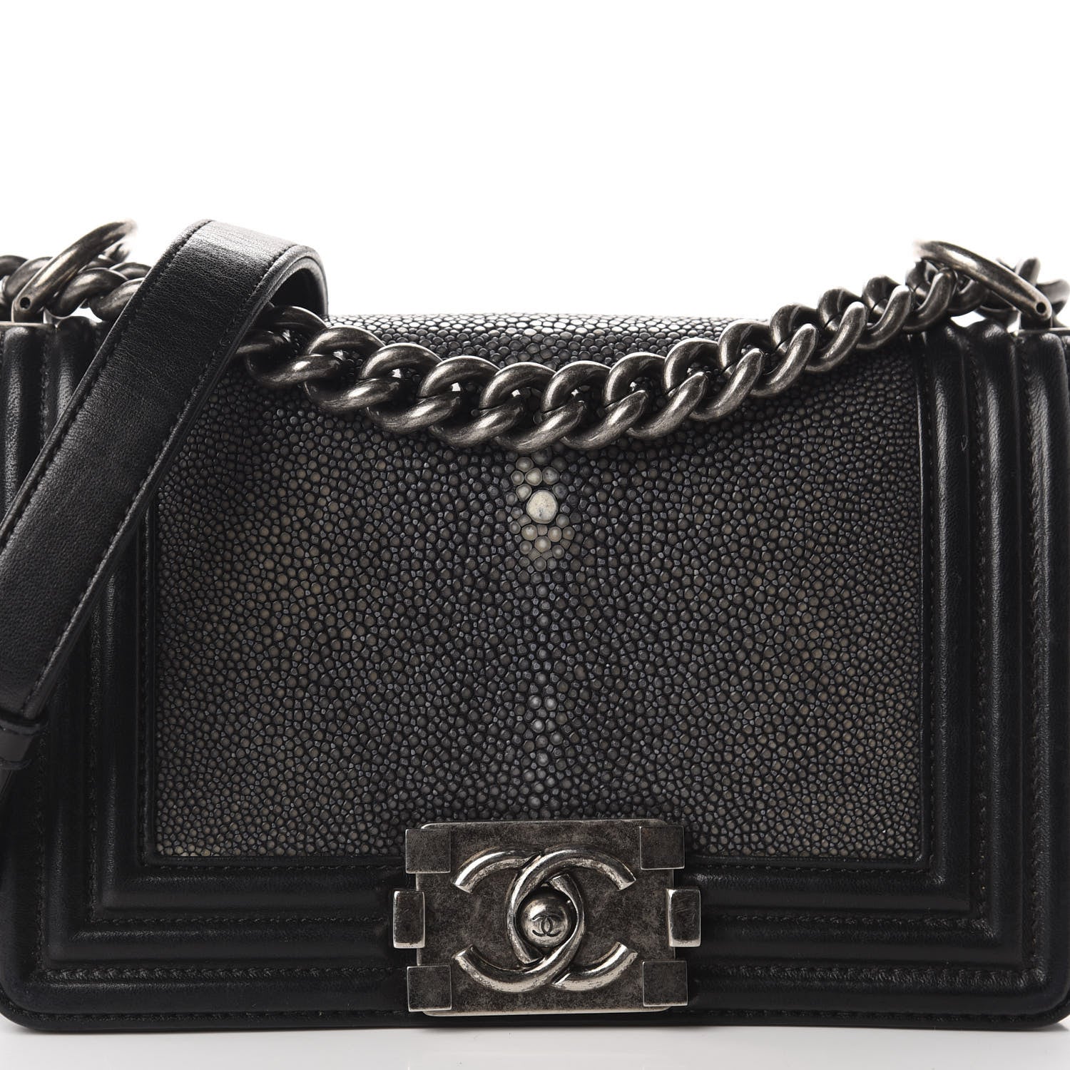 Chanel Galuchat Stingray Small Boy Flap Black 10 of 10