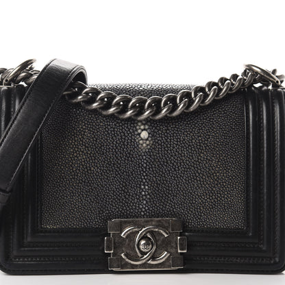 Chanel Galuchat Stingray Small Boy Flap Black 10 of 10