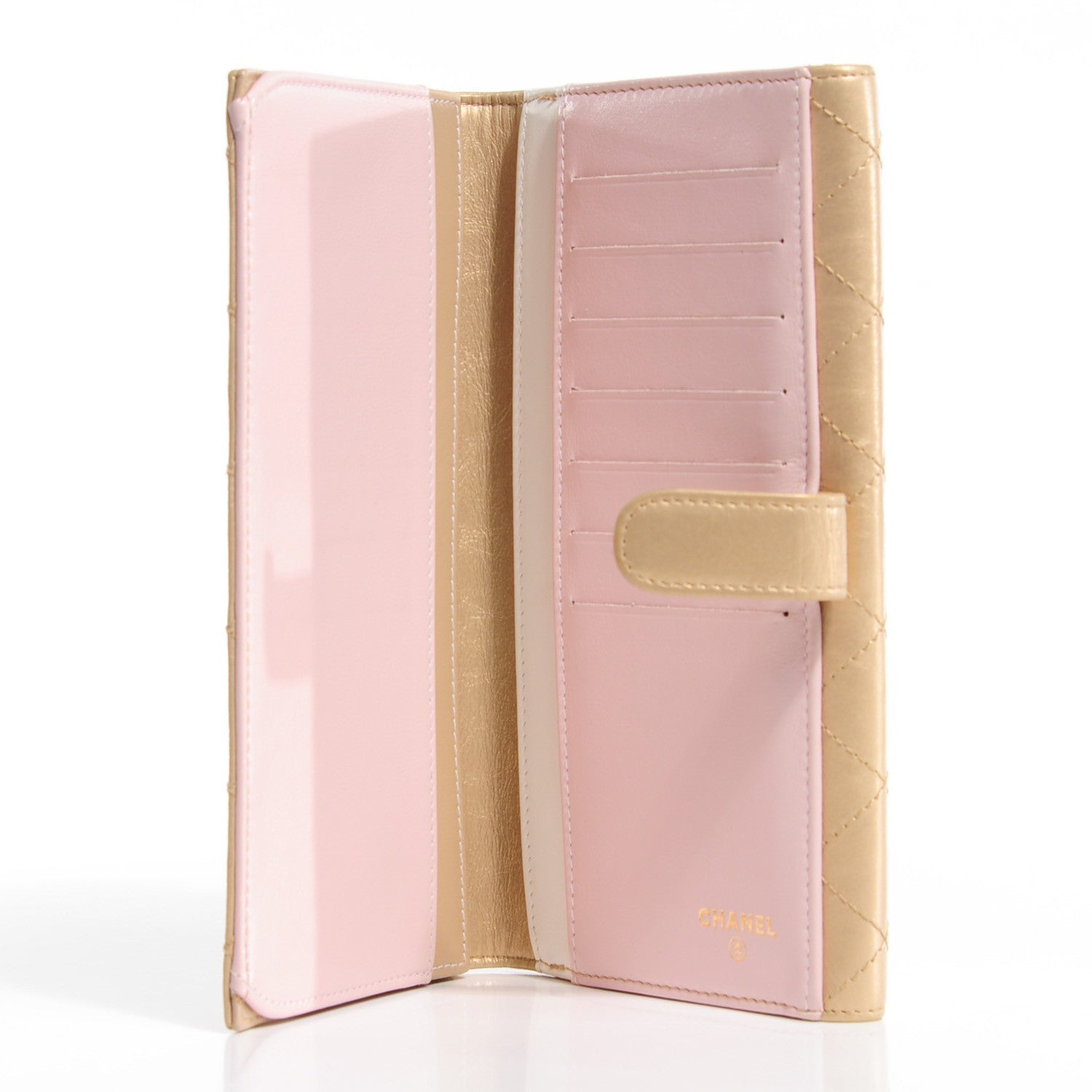 Chanel Metallic Calfskin Quilted Long Flap Wallet Gold 5 of 7