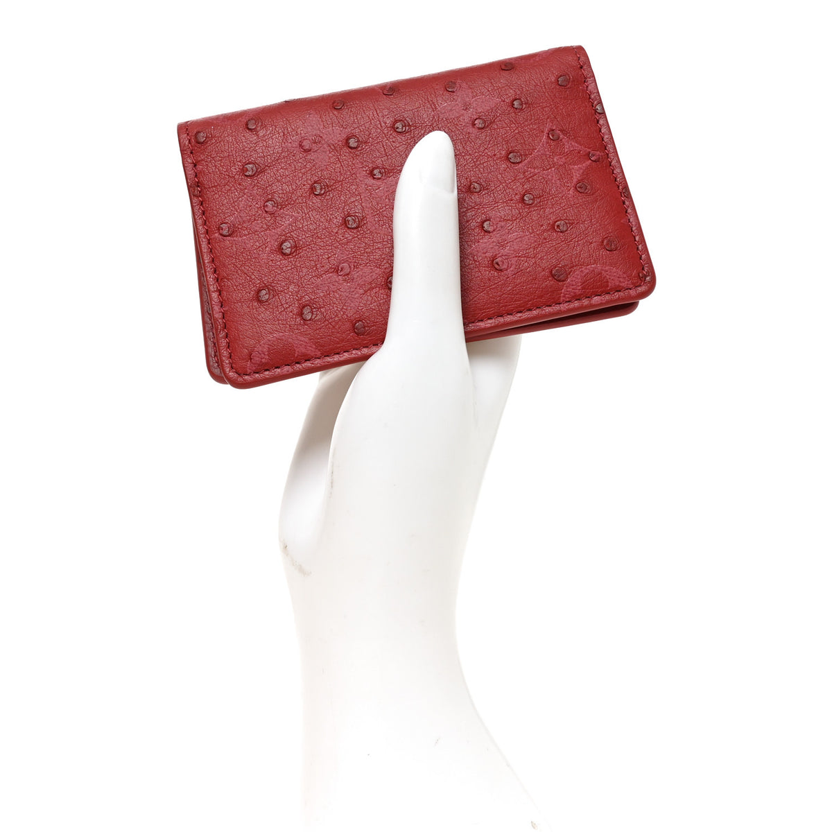 Louis Vuitton Ostrich Monogram Pocket Organizer NM Rouge Bordeaux 2 of 7