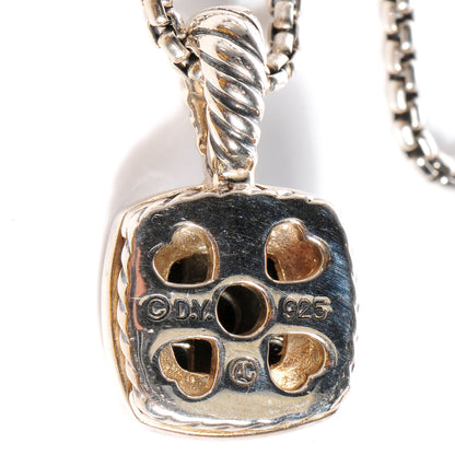 David Yurman Sterling Silver Pave Diamond Hematine 7mm Petite Albion Necklace 4 of 5