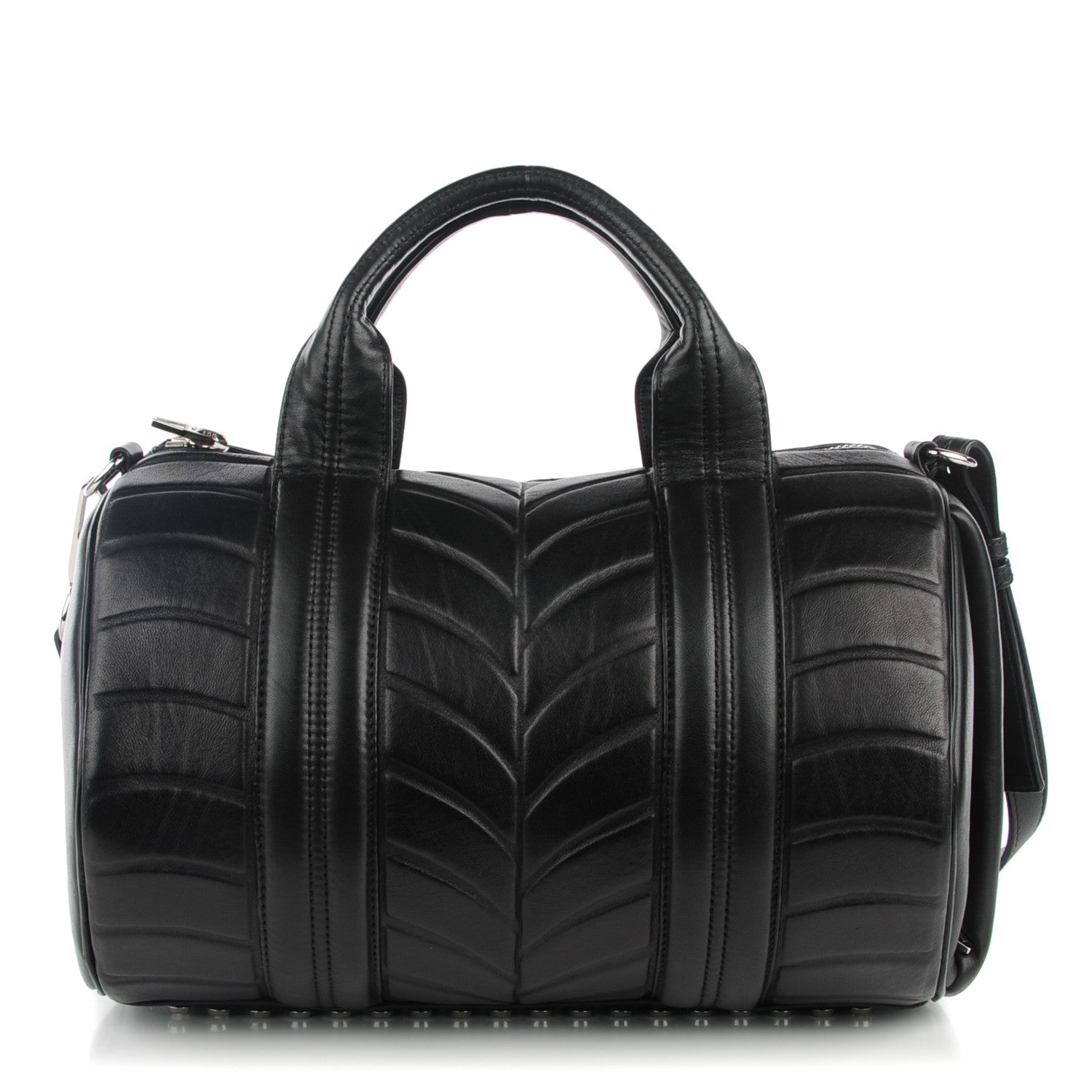 Alexander McQueen ALEXANDER WANG Neoprene Injected Lambskin Rocco Black Rhodium Hardware 1 of 8