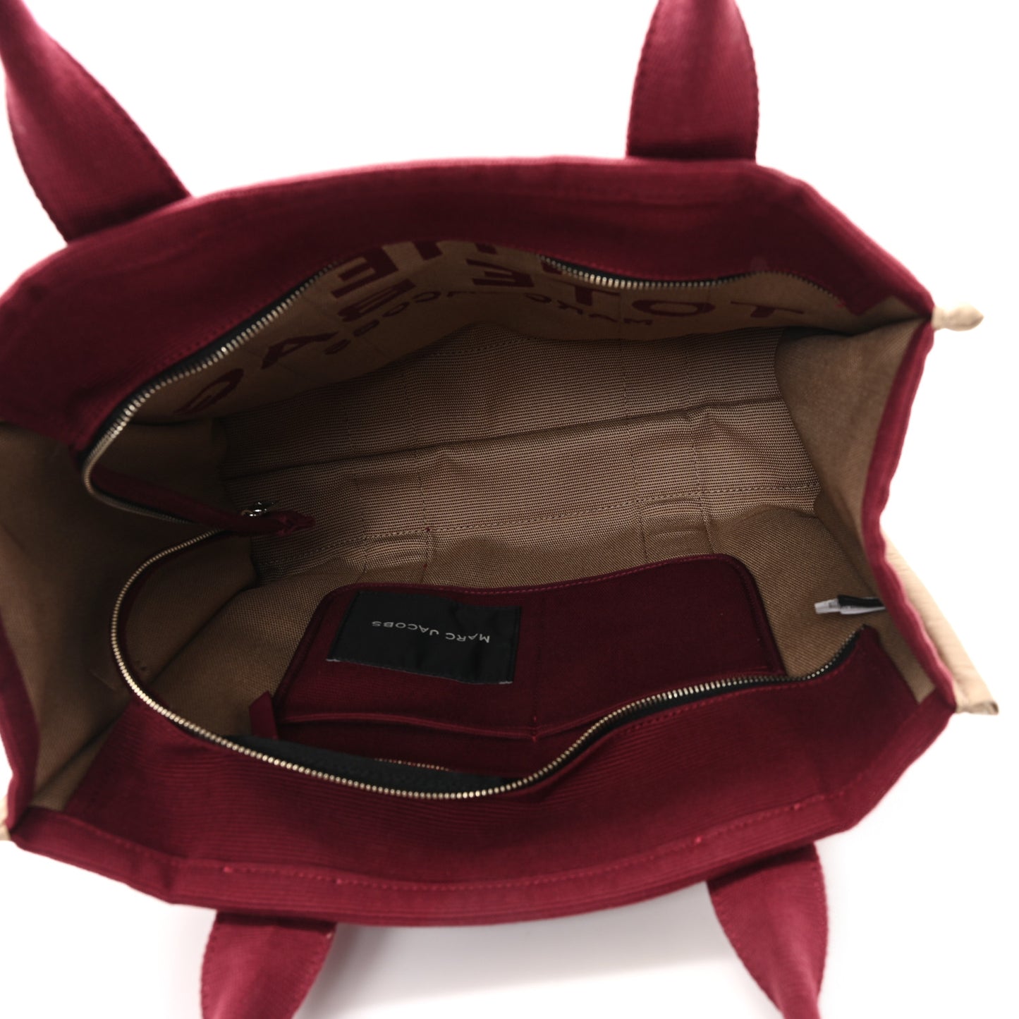 Jacquard Large The Traveler Tote Bag Burgundy Beige