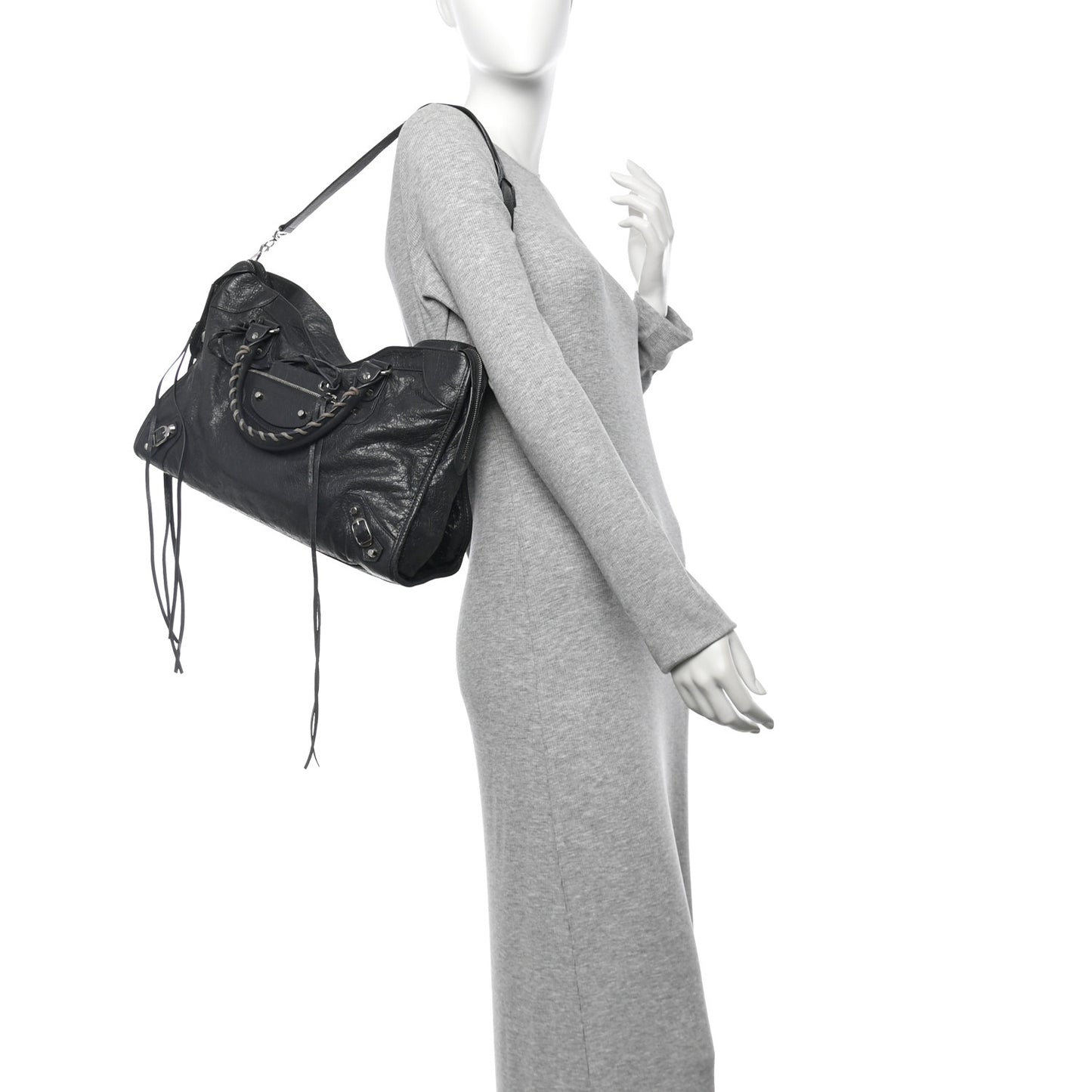 Agneau Classic Silver Hardware City Gris Fossile