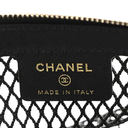 Chanel Mesh Shiny Lambskin Clutch With Chain Black 7 of 15
