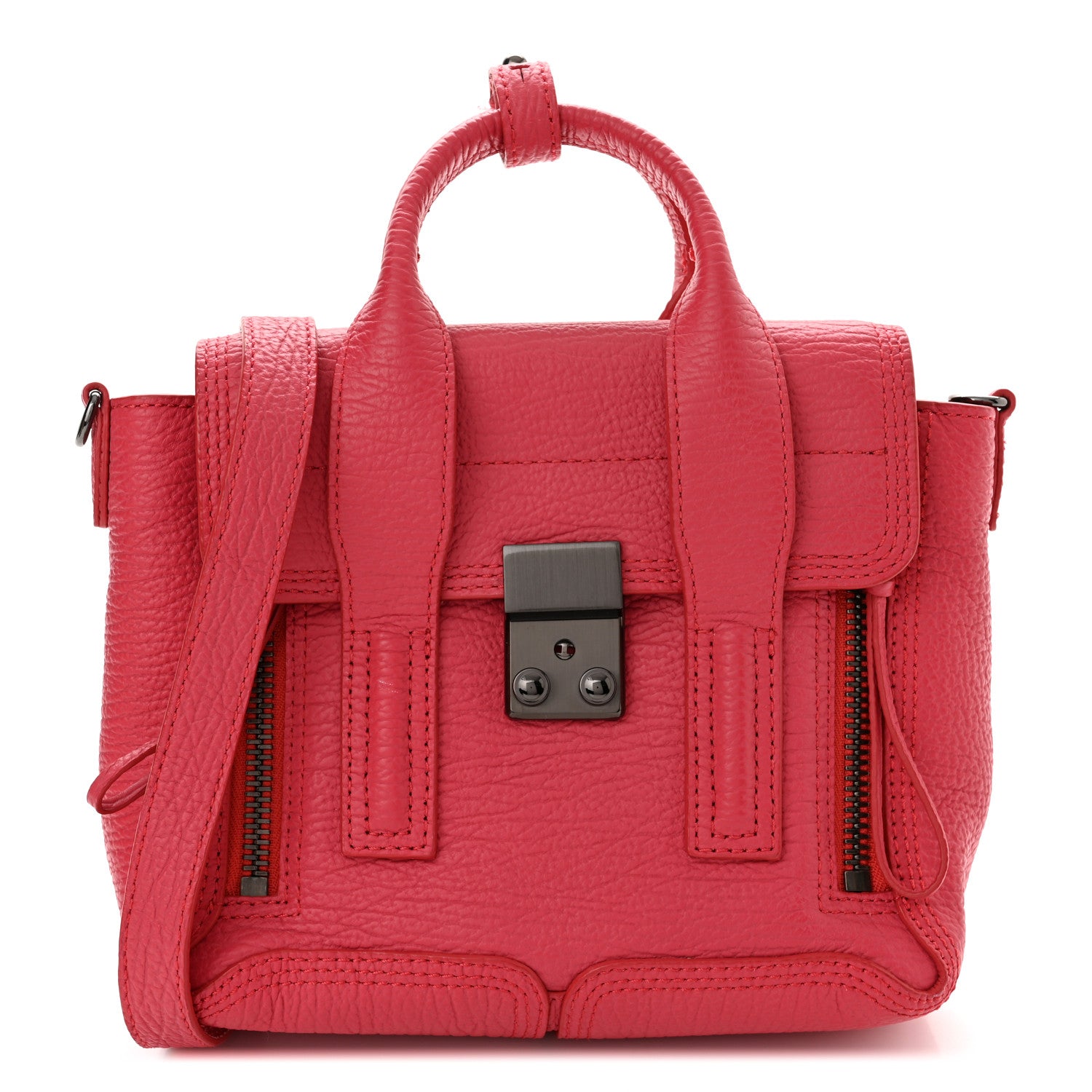 3.1 Phillip Lim Textured Calfskin Mini Pashli Satchel Bright Fuchsia 1 of 12