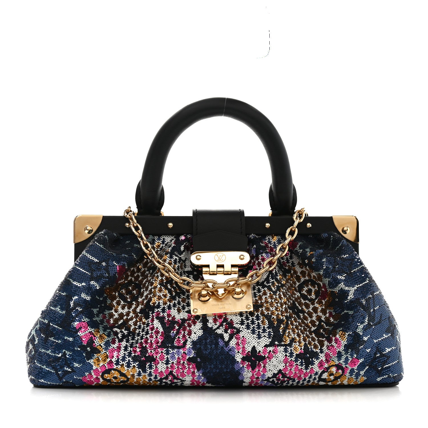 Louis Vuitton Calfskin Monogram Sequin LV Cafe Clutch Multicolor 1 of 9
