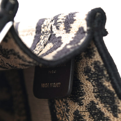 Christian Dior Canvas Mizza Embroidered Mini Leopard Book Tote Beige 6 of 16