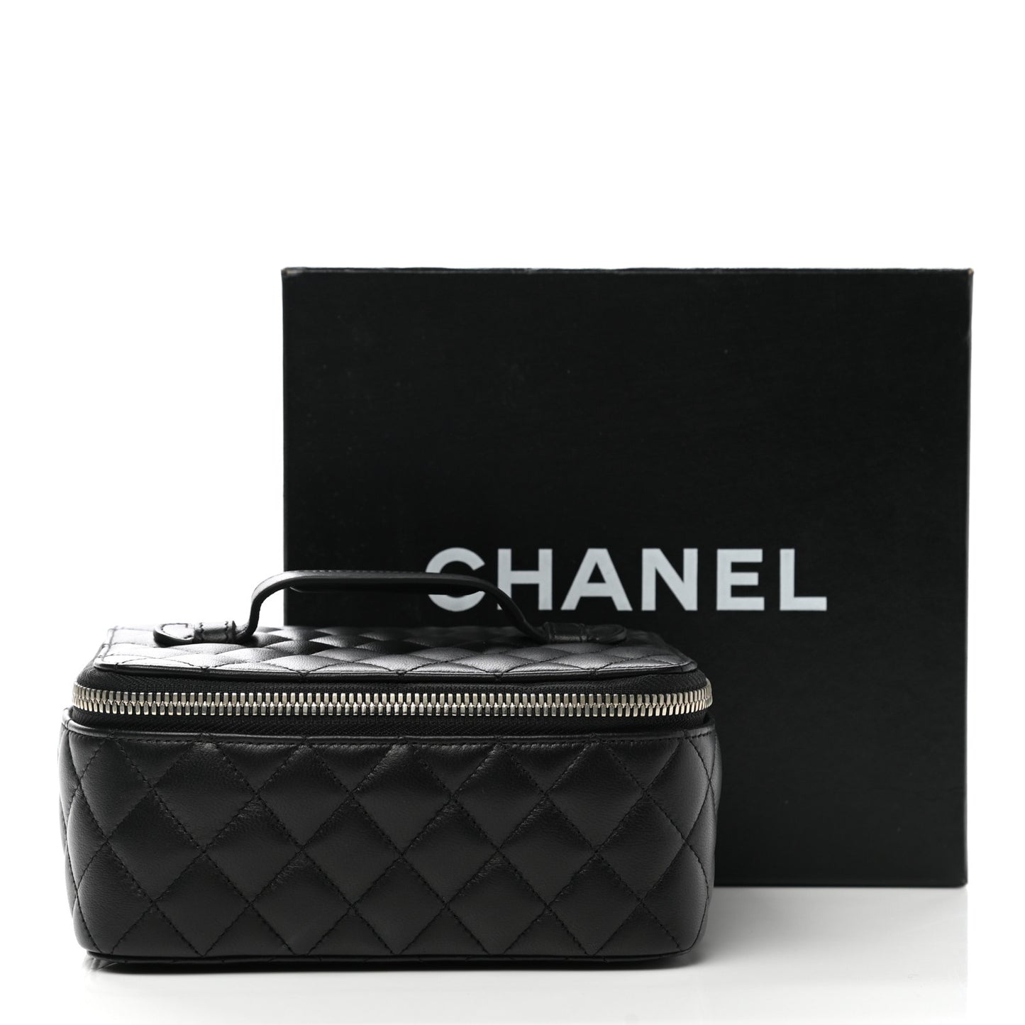 Lambskin Quilted Jewelry Case Black