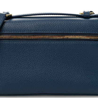 Loro Piana Grained Calfskin L19 Extra Pocket Pouch Navy Blue 7 of 9