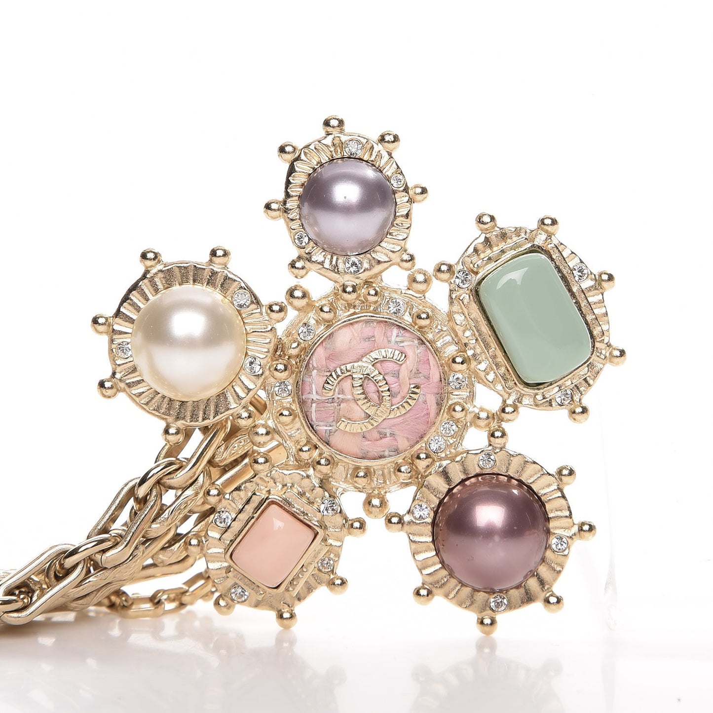 Gripoix Pearl Crystal CC Belt Gold