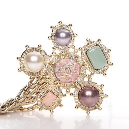 Chanel Gripoix Pearl Crystal CC Belt Gold 4 of 6