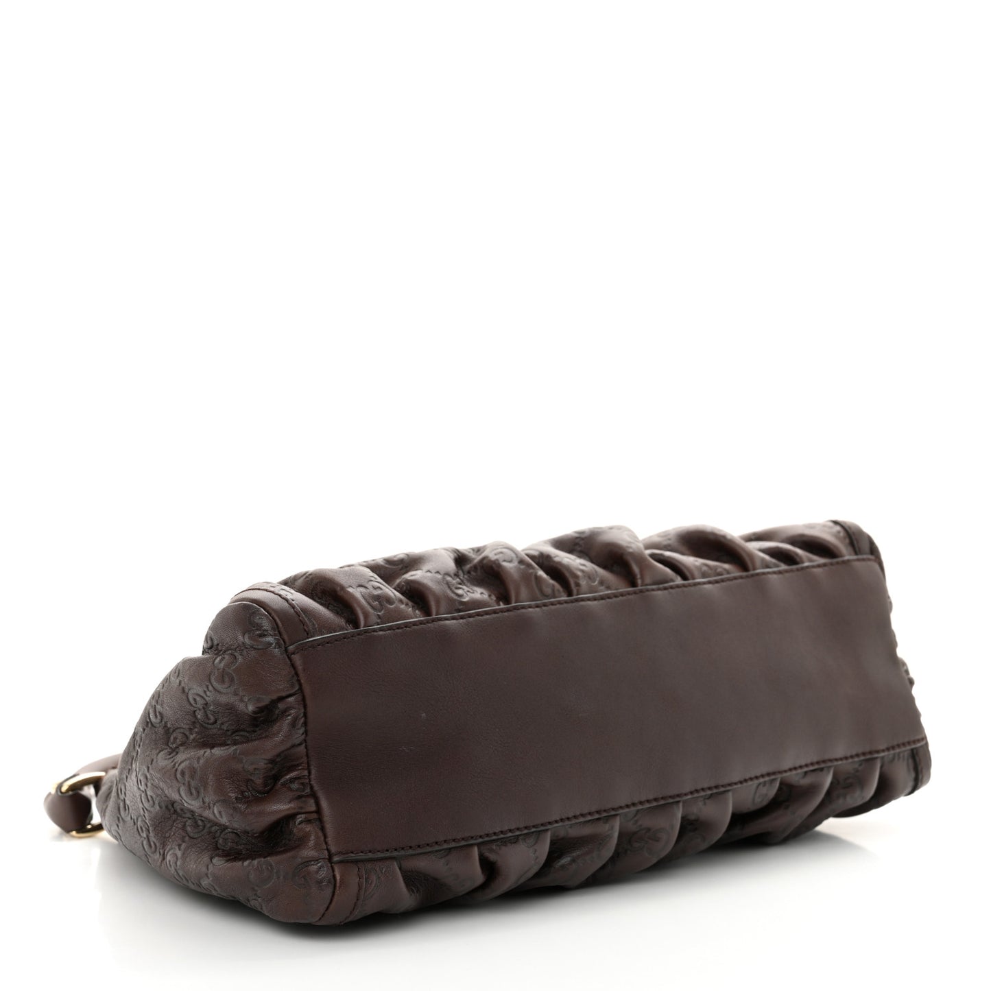 Guccissima Small D Gold Ring Shoulder Bag Chocolate Brown