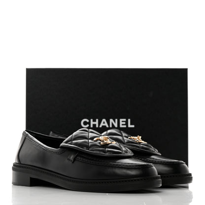 Chanel Lambskin Quilted CC Turnlock Loafers 41 Black 11 of 11