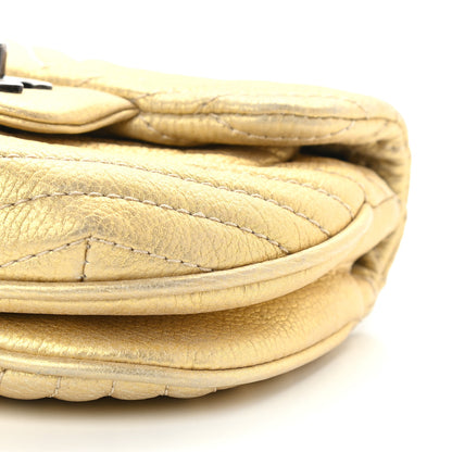 Chanel Metallic Aged Calfskin Chevron Small Bubble CC Flap Gold 9 of 11