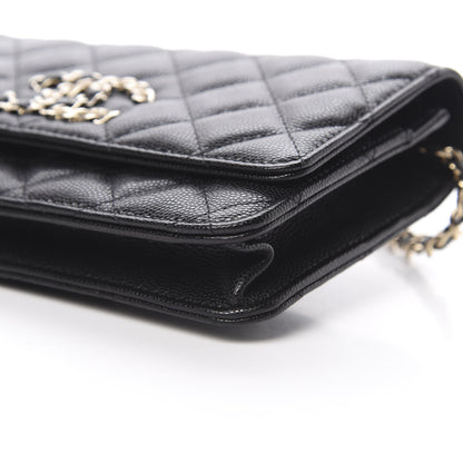 Chanel Caviar Quilted French New Wave Chain CC Wallet On Chain WOC Black 11 of 12