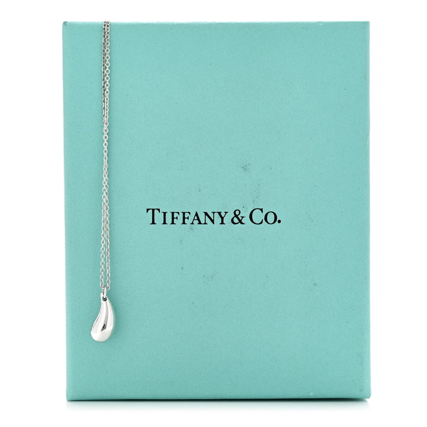 Sterling Silver 12mm Elsa Peretti Tear Drop Pendant Necklace