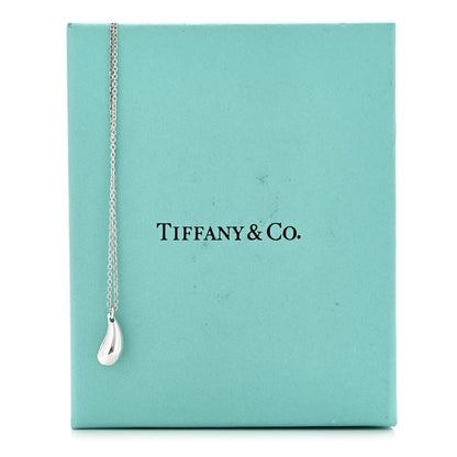Tiffany Sterling Silver 12mm Elsa Peretti Tear Drop Pendant Necklace 7 of 7