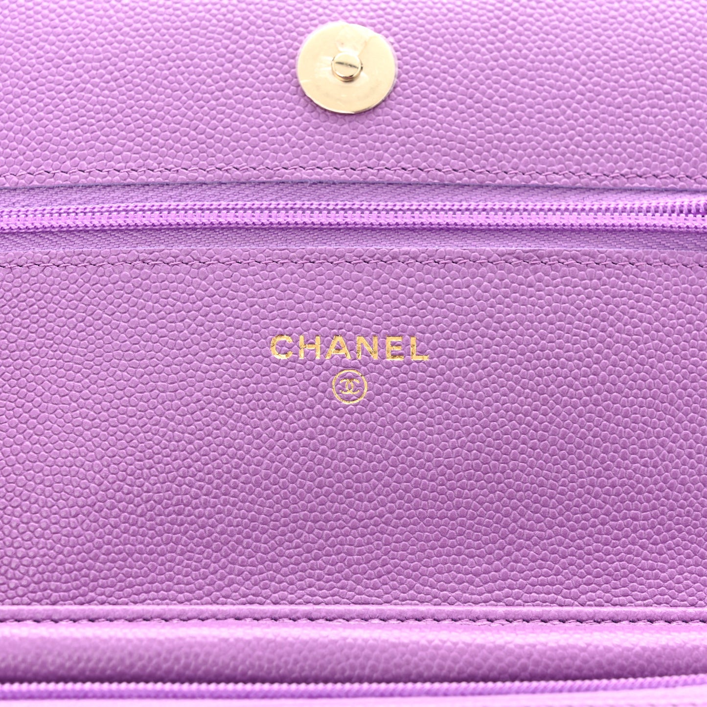Caviar Quilted Wallet On Chain WOC Purple