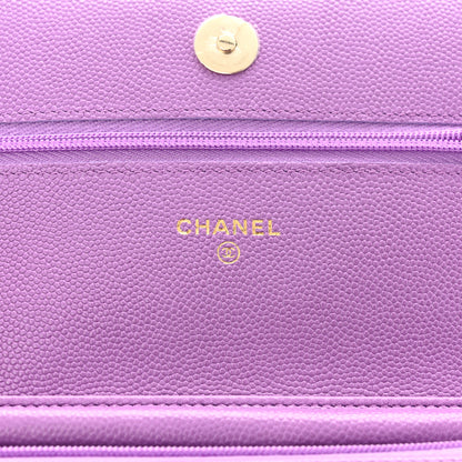 Chanel Caviar Quilted Wallet On Chain WOC Purple 6 of 12