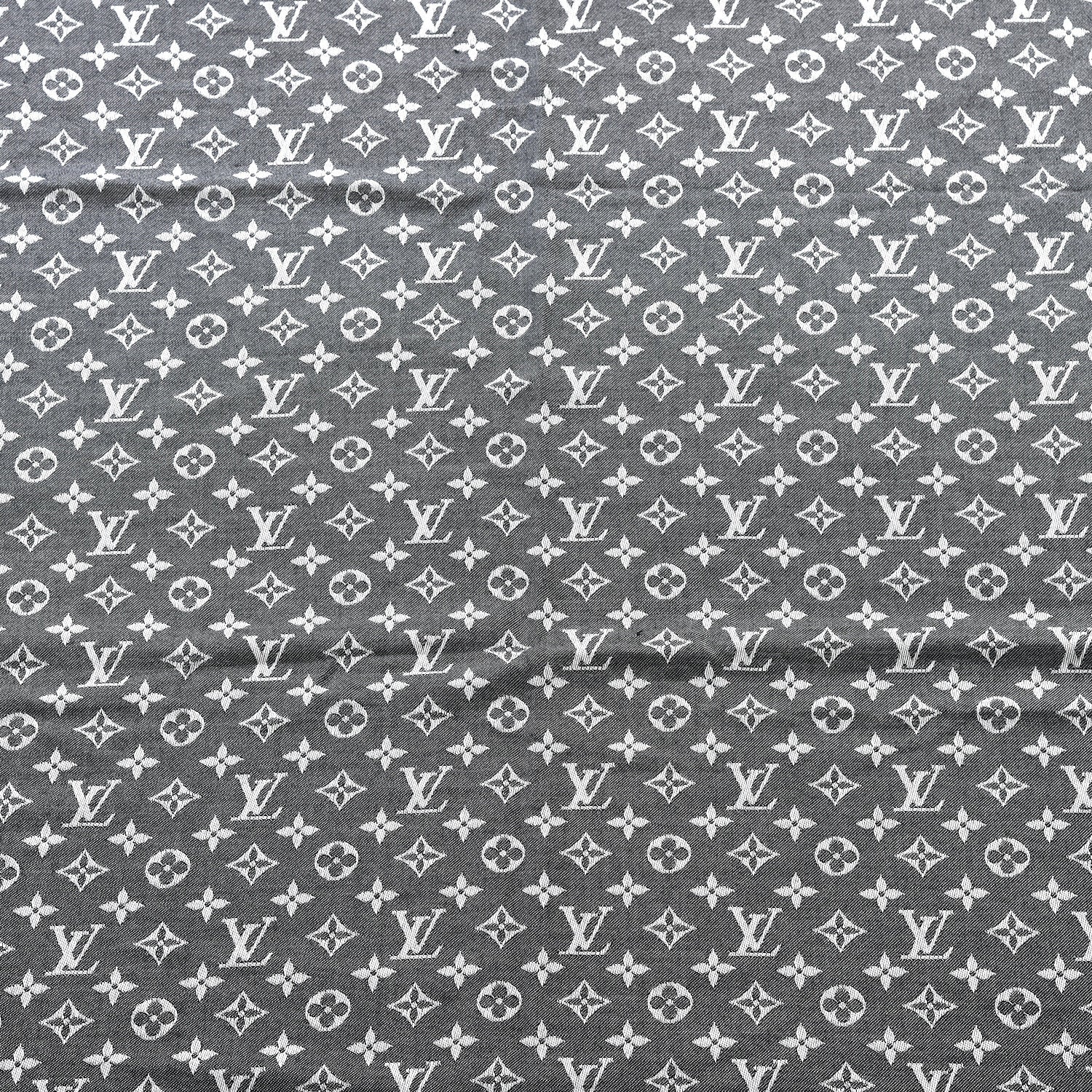 Louis Vuitton Wool Silk Monogram Denim Shawl Black 2 of 6