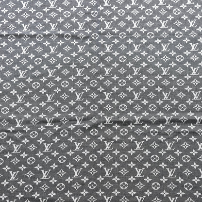 Louis Vuitton Wool Silk Monogram Denim Shawl Black 2 of 6
