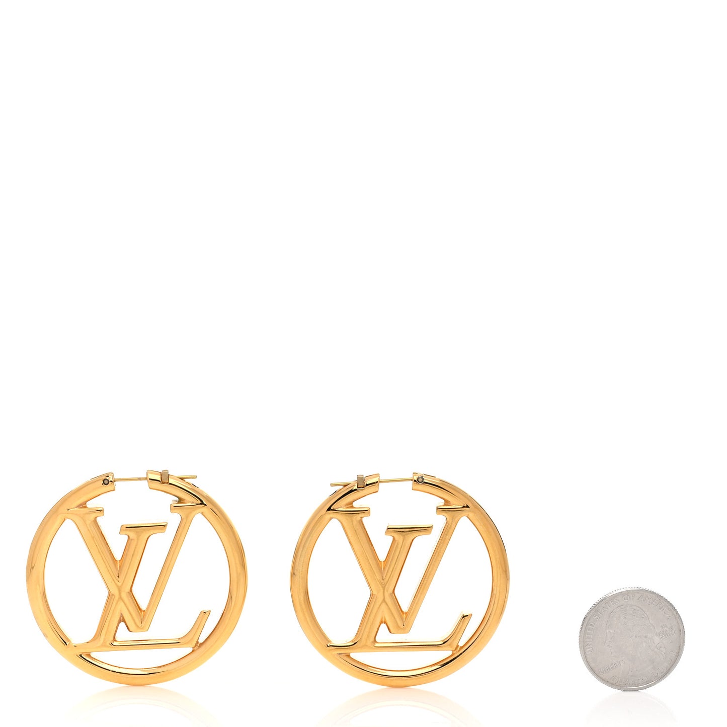 Metal Louise Hoop Earrings Gold