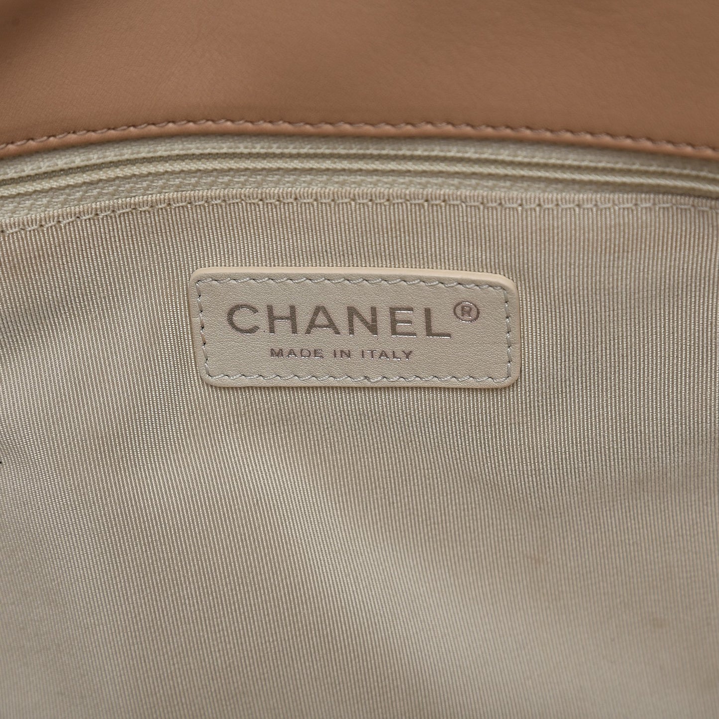 Lambskin Jumbo Canebiers Net Flap Biege