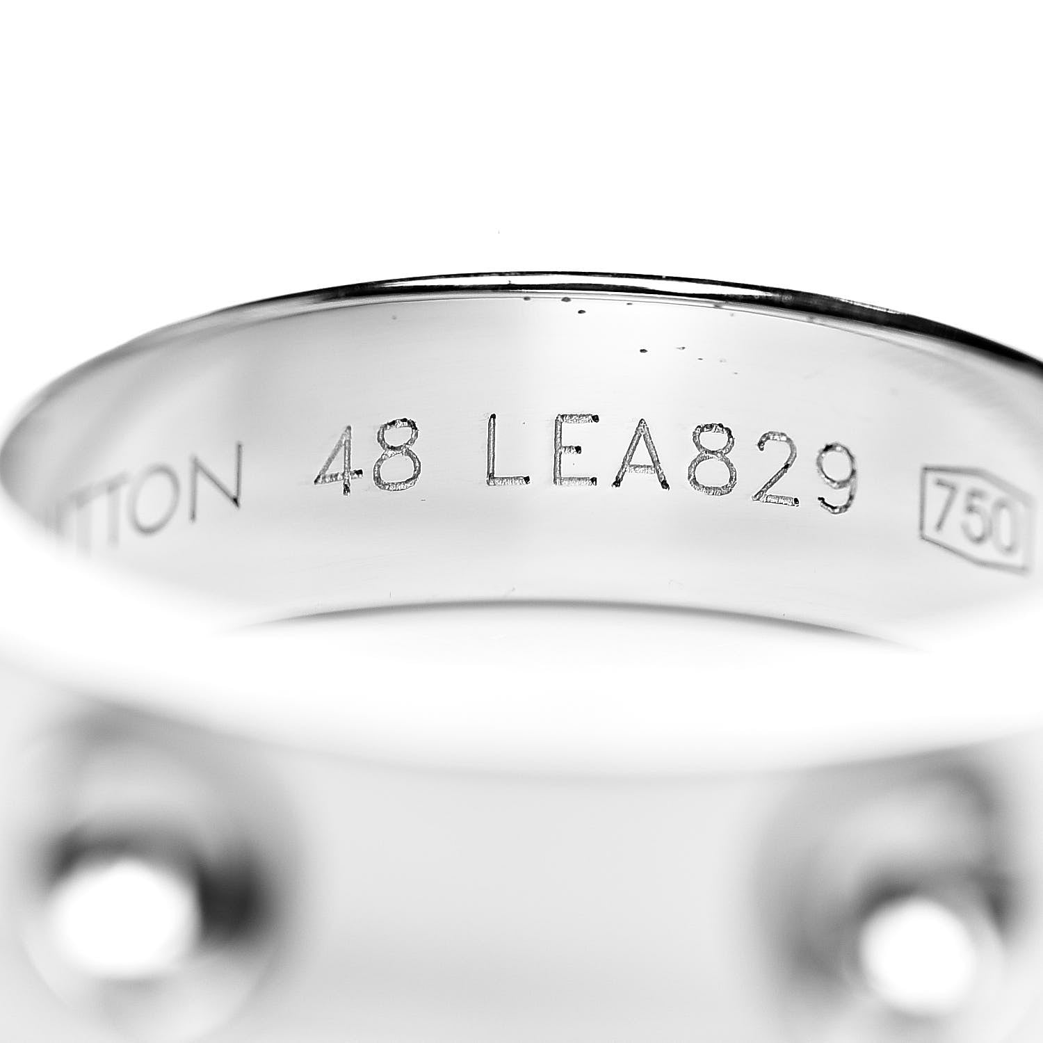 Louis Vuitton 18K White Gold Empreinte Ring 48 4.5 5 of 6