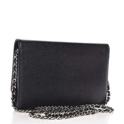 Chanel Caviar Timeless CC Wallet On Chain WOC Black 3 of 9