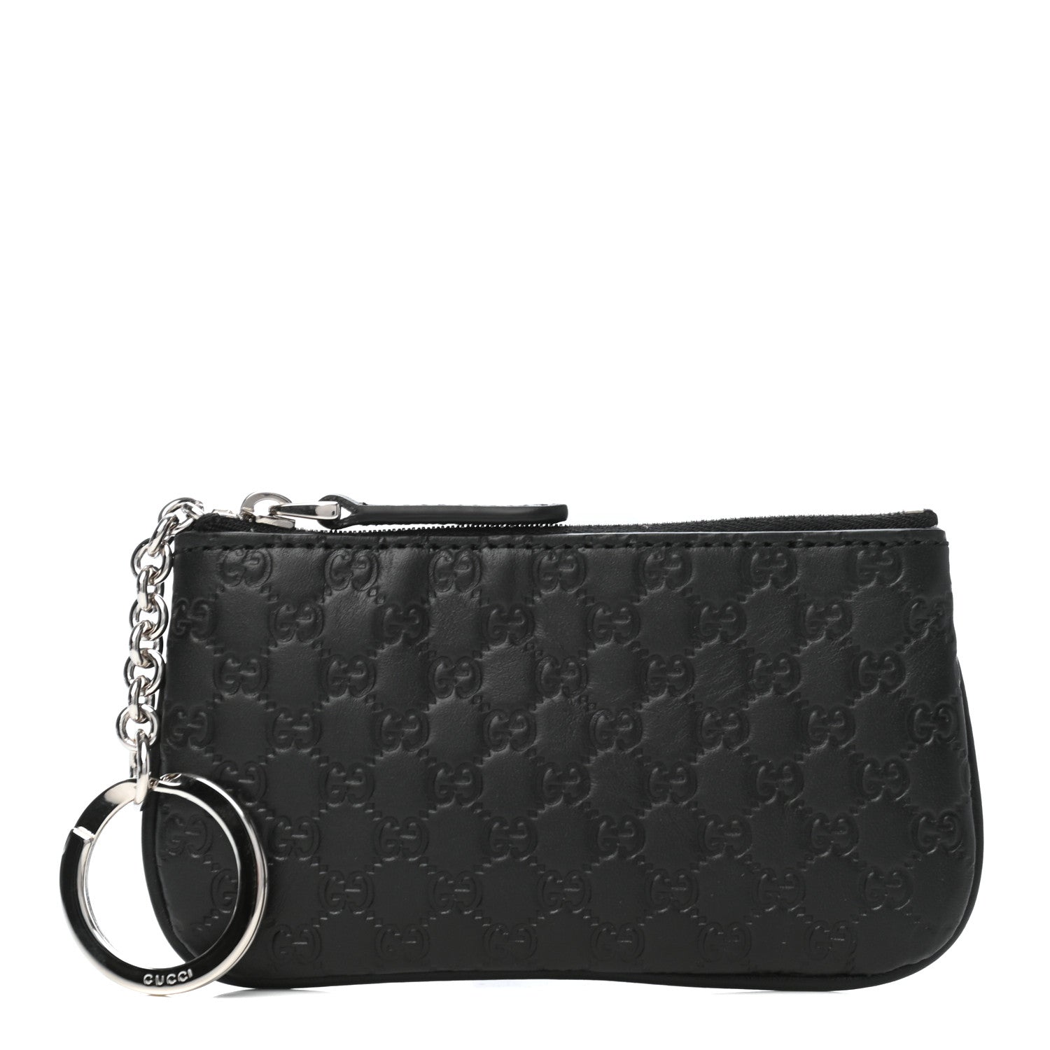 Gucci Microguccissima Key Ring Coin Case Black 1 of 8