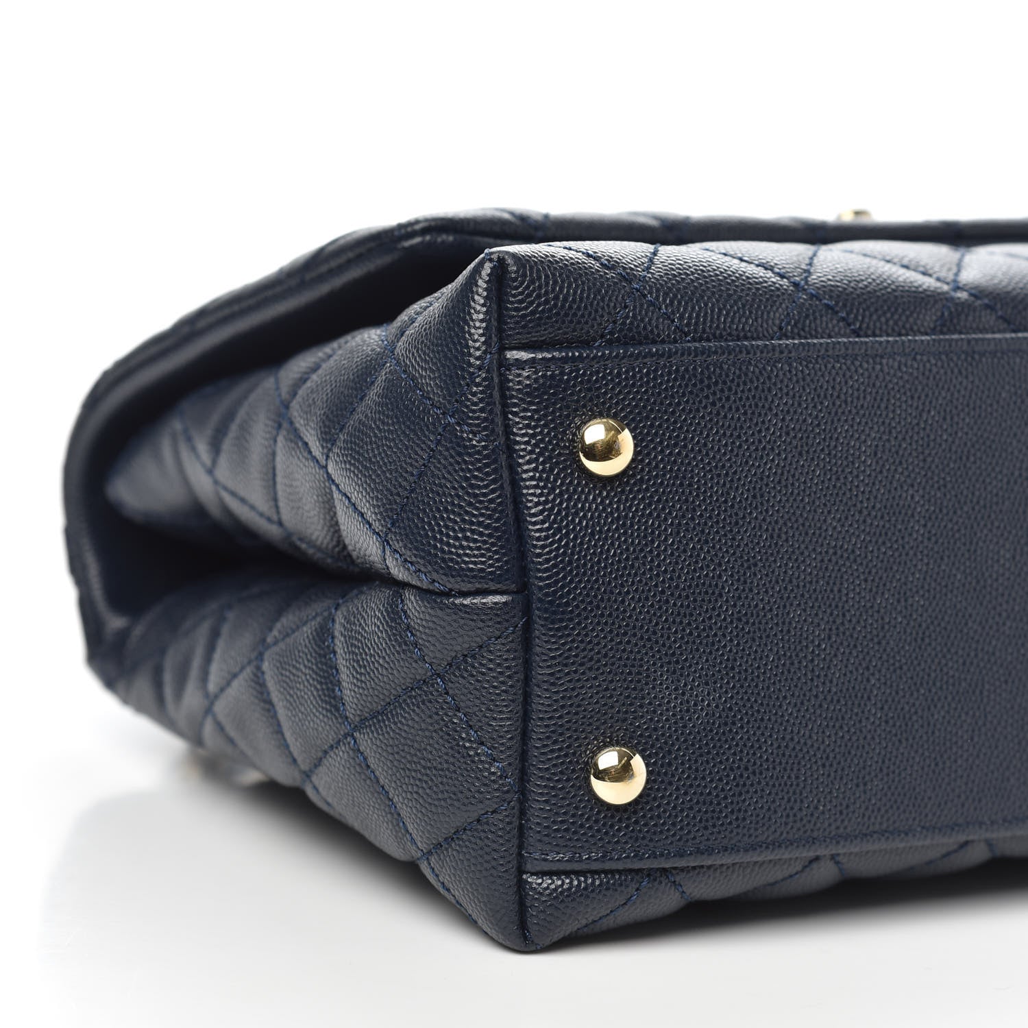 Chanel Caviar Lizard Embossed Quilted Small Coco Handle Flap Navy Blue 8 of 11