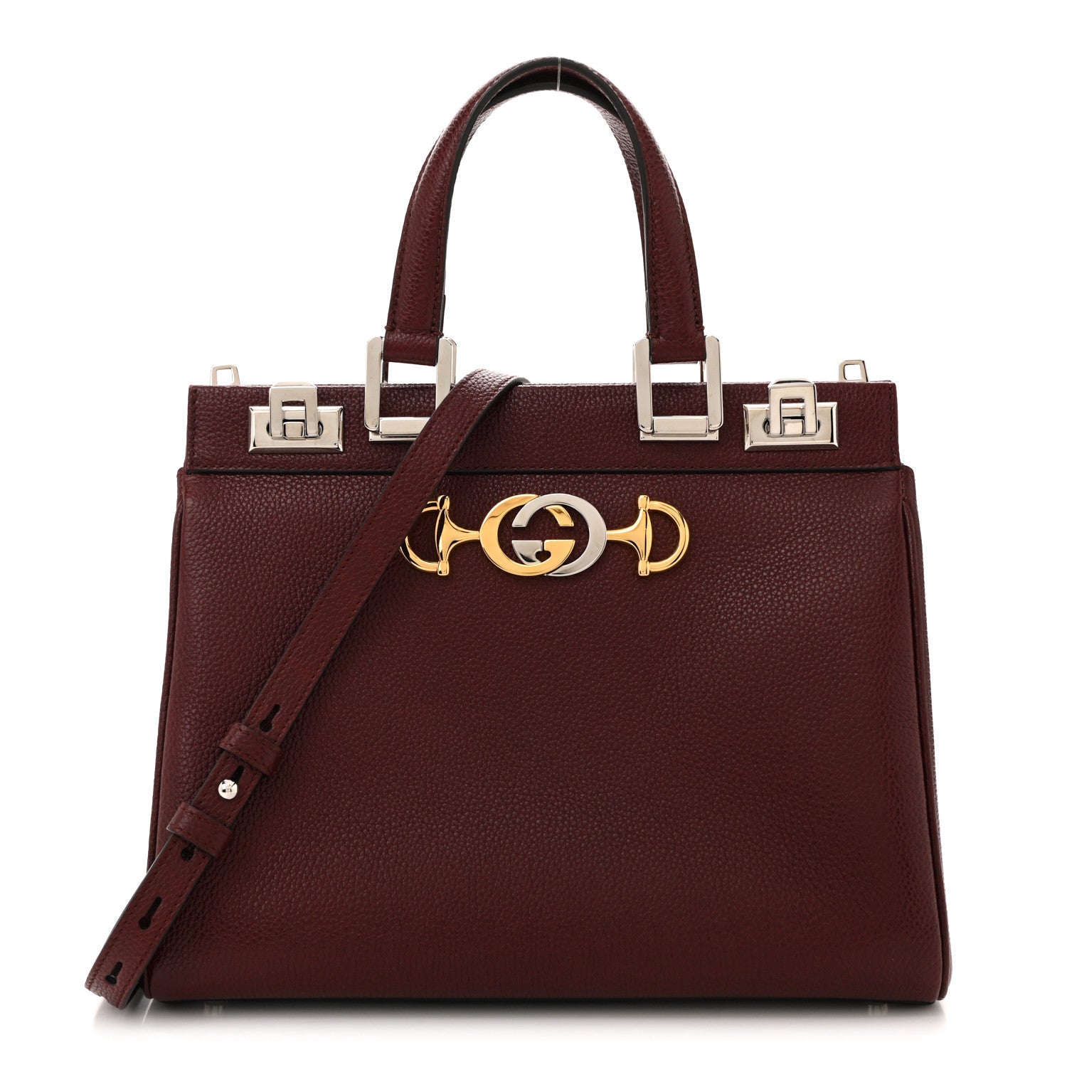 Gucci Grainy Calfskin Small Zumi Top Handle Bag Vintage Bordeaux 1 of 14