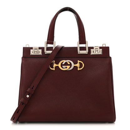Gucci Grainy Calfskin Small Zumi Top Handle Bag Vintage Bordeaux 1 of 14