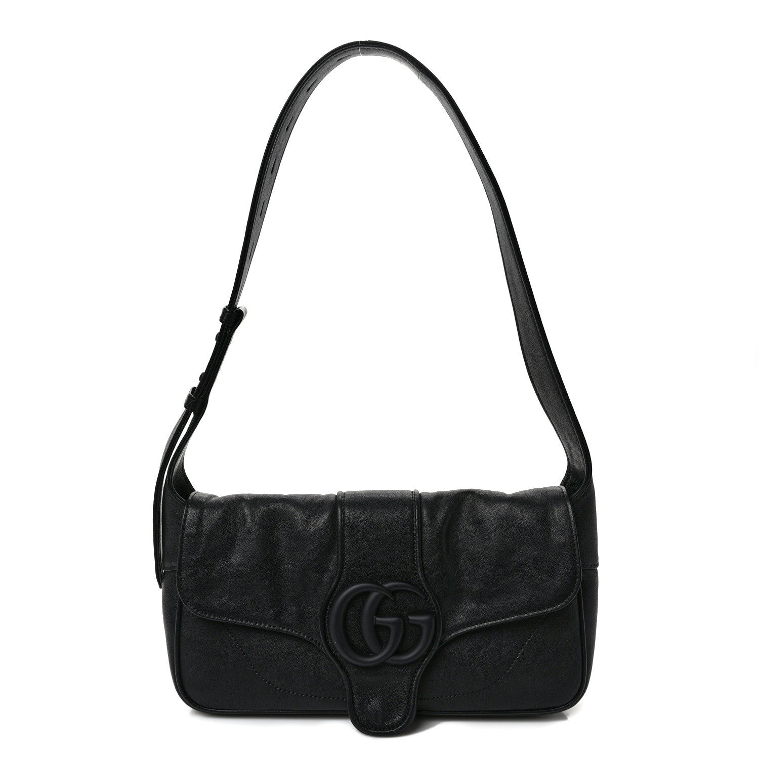 Gucci Goatskin Small GG Monochrome Aphrodite Shoulder Bag Black 1 of 8